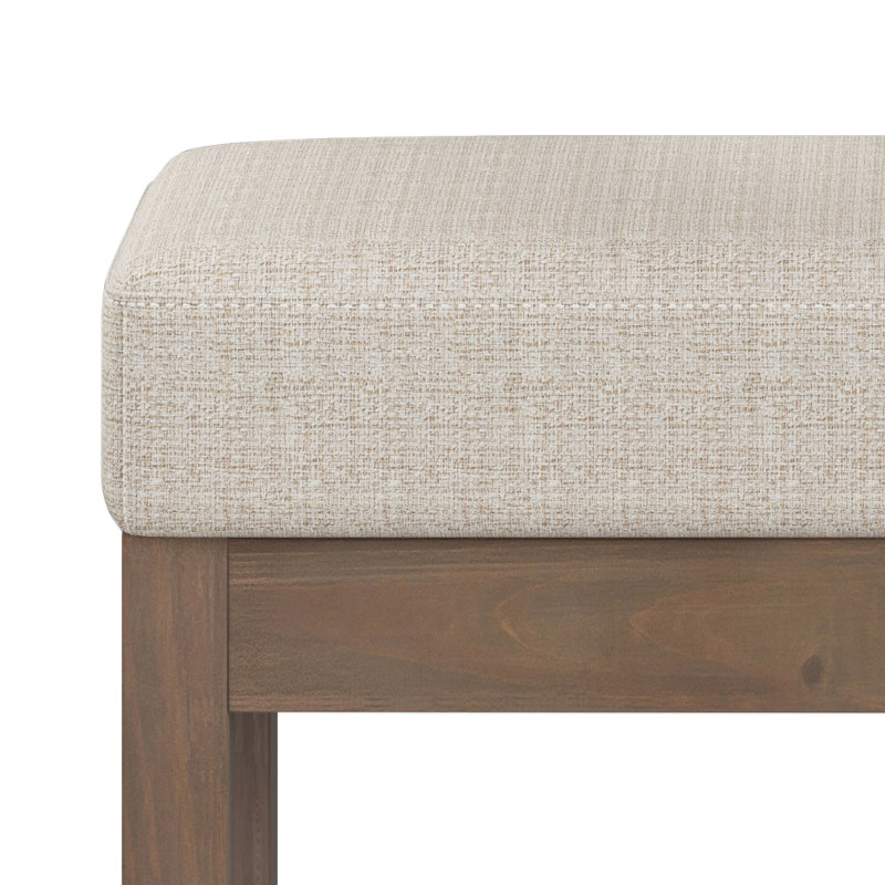 Milltown Mink Brown Tweed Fabric Upholstered Bench