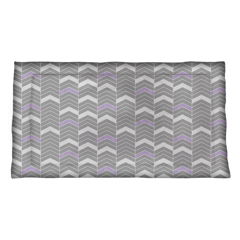 Rhonda Cheval Polyester Chevron Sham Set, Queen, Polyester, Purple Accent