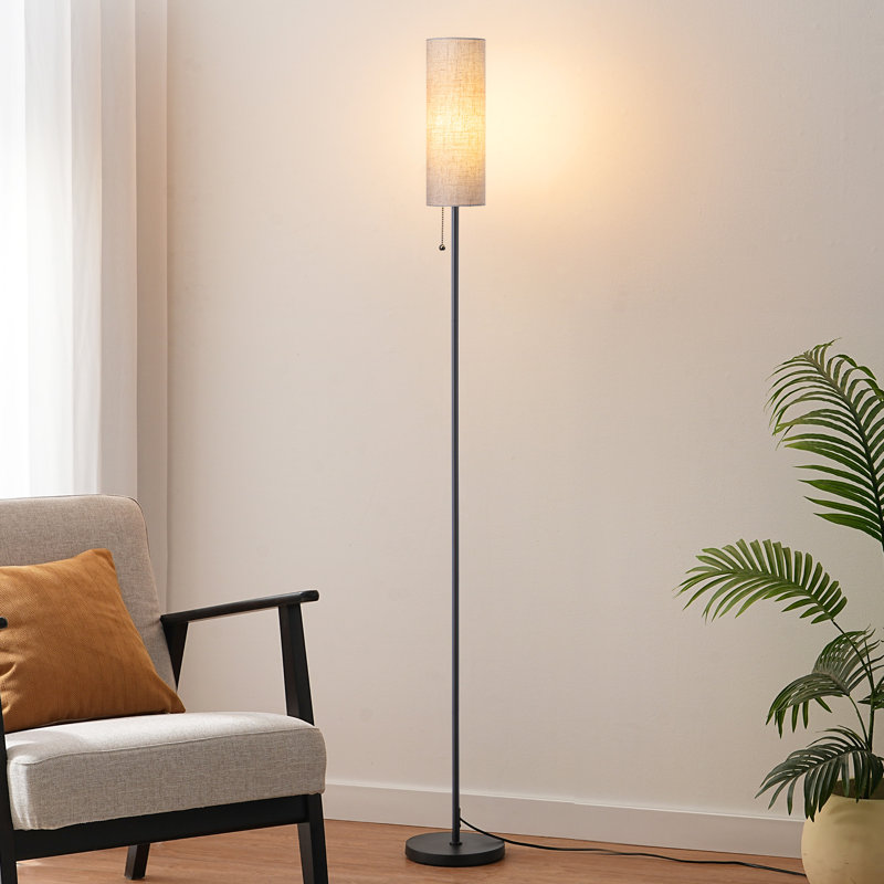 160cm Matte Column Floor Lamp, Linen Shade