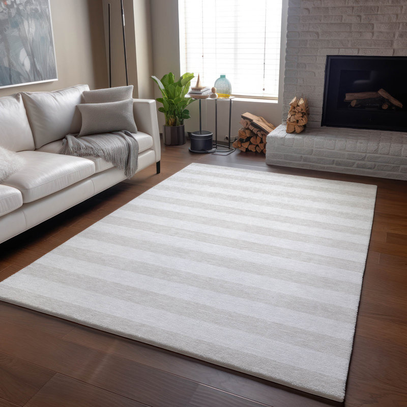 Premium Machine Washable Cerrito AMF528 Ivory Rug, Rectangle 2'6" x 3'10"
