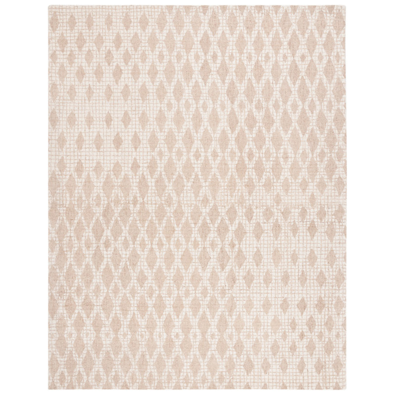 Abstract Hand Tufted Wool, Cotton Geometric Rug, Rectangle 8' x 10'