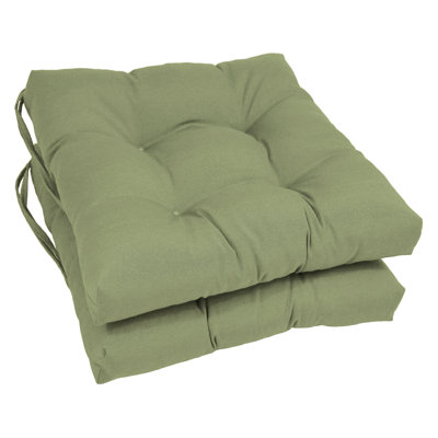 16-Inch Solid Twill Square Tufted Chair Cushions