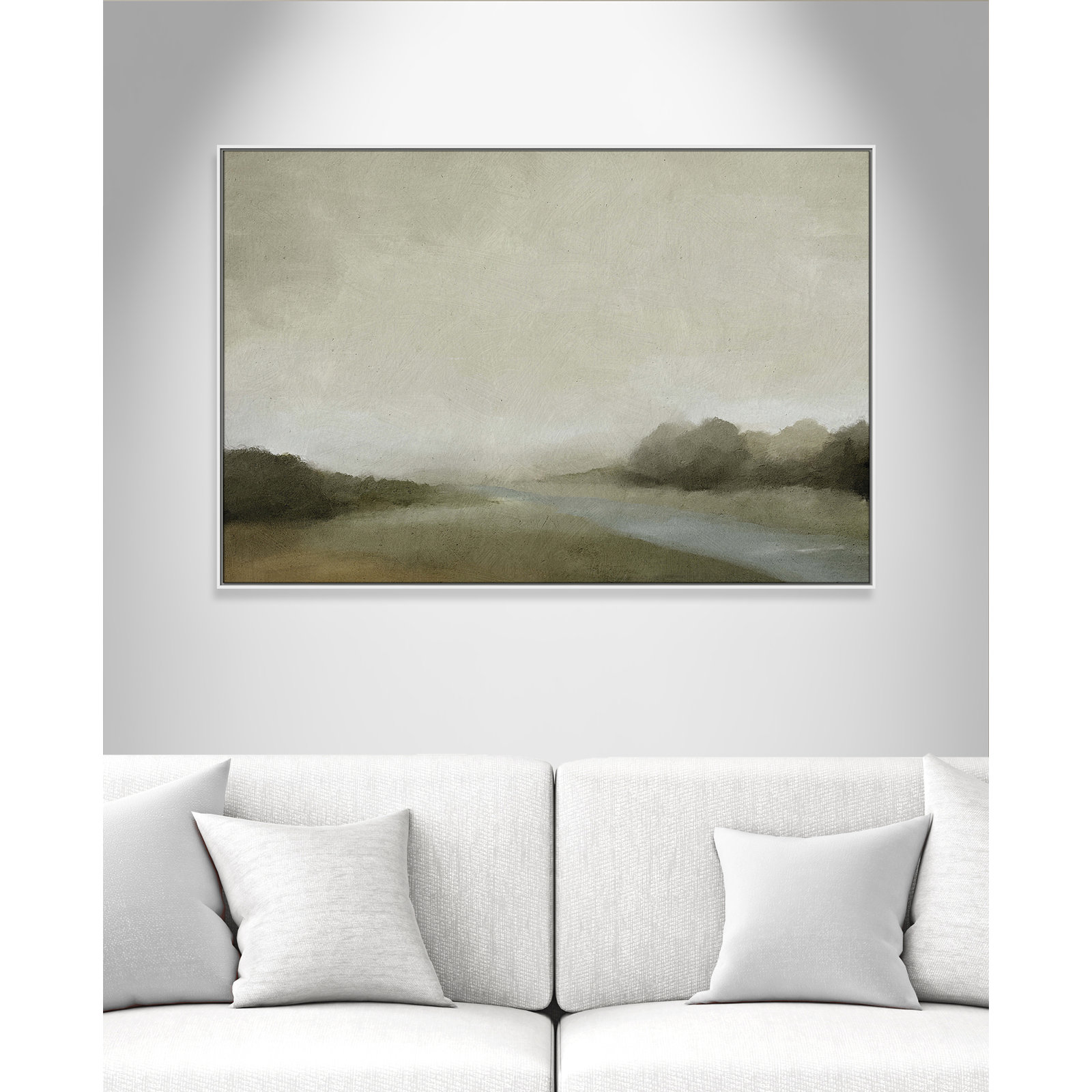 Vanora "Lovers Creek" Painting, 41.5" H x 61.5" W, White