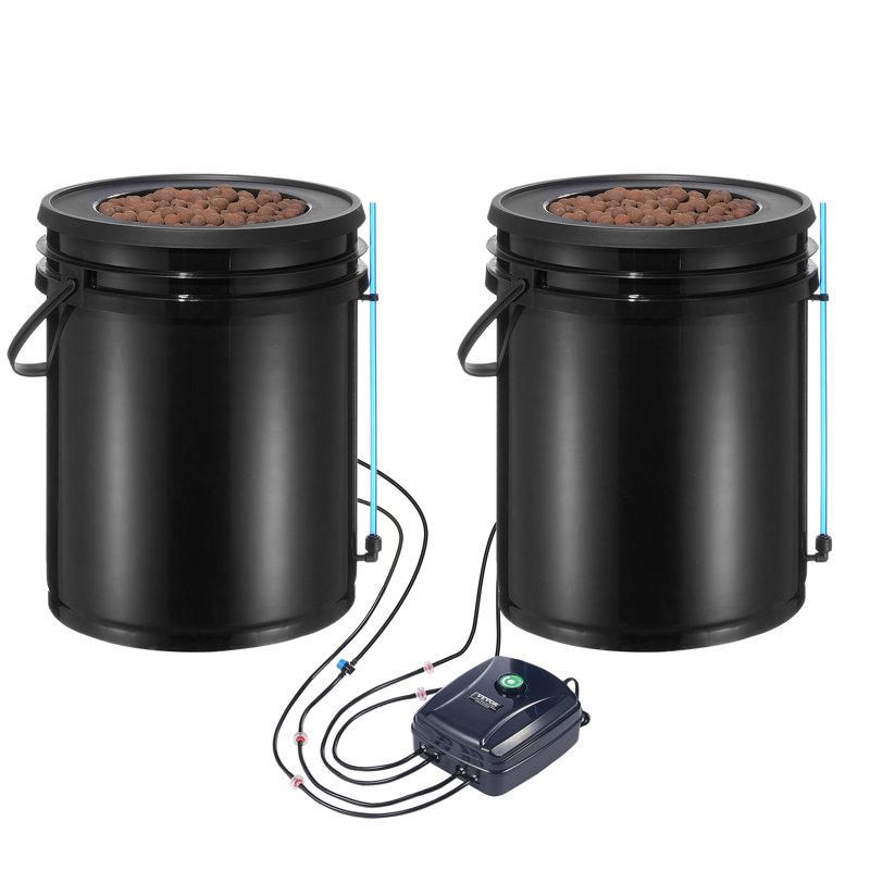 DWC Hydroponics Grow System Deep Water Culture with Top Drip 2 Buckets