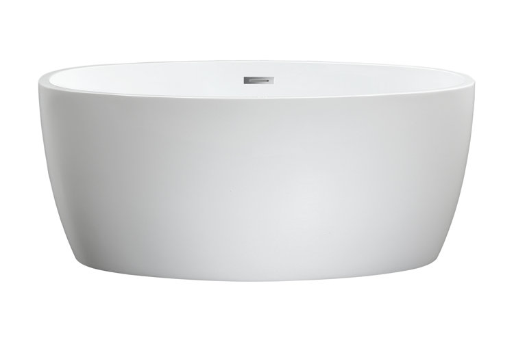 55" x 32" Freestanding Soaking Acrylic Bathtub