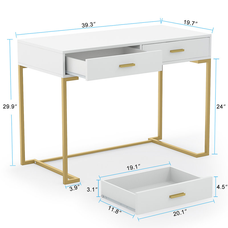 Onesiphoros L-Shaped Steel Writing Desk