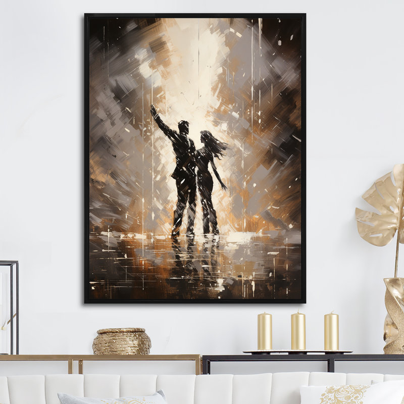 «Disco Dazzle Dancer Complicity I», reproduction sur toile, Cadre flottant noir, H 40 po x l 30 po x P 1,5 po