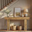Table d'entrée de 63 pouces avec rangement et grain de bois rustique Farmhouse