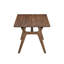 Table de salle à manger Thoi, 71 po, pieds en angle rétro, bois d'hévéa massif brun
