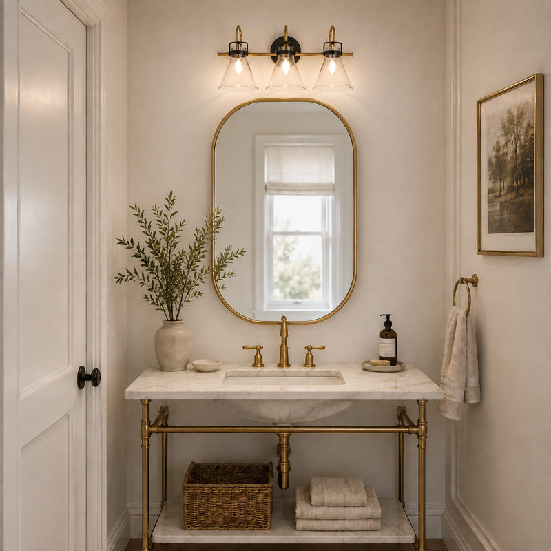 Elsa Dimmable Gold Vanity Light, 3