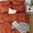 Bedsure Twin/Twin-XL Burgundy Pintuck Bed-in-a-Bag - Burnt Orange Pinch Pleat Comforter Set with Sheets, Pillowcases & Shams for Dorm Room(Set of 5)-110327217-128876092