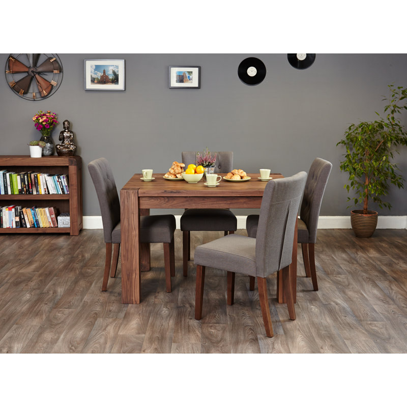 Angeliq Walnut Solid Wood Dining Table, 80 x 150 x 90 cm, Brown
