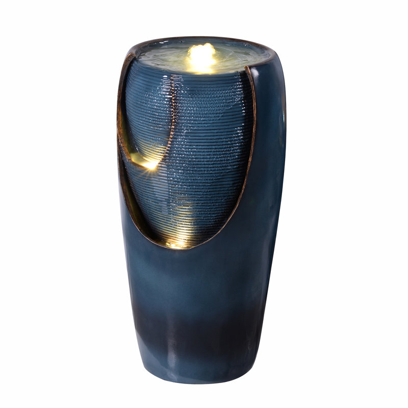 28.5" Bubbling Water Fountain W/LEDs Indoor/Outdoor Use
