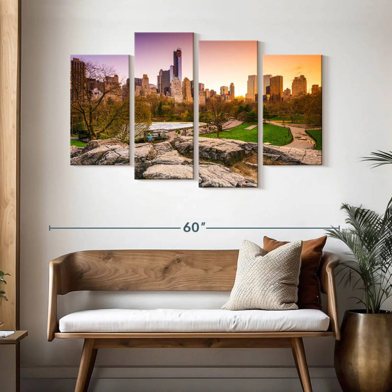 Vue sur la ville de Nicci, NY, H 32 po x l 52 po