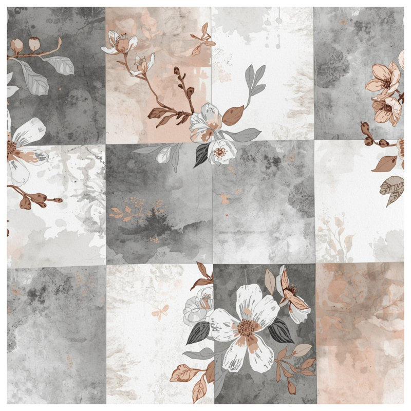 Tapis de bain Floral, L 24 po x L 17 po