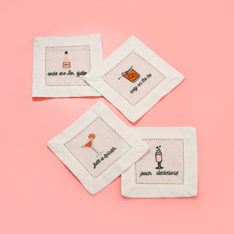 Serviettes de cocktail brodées SipSavor