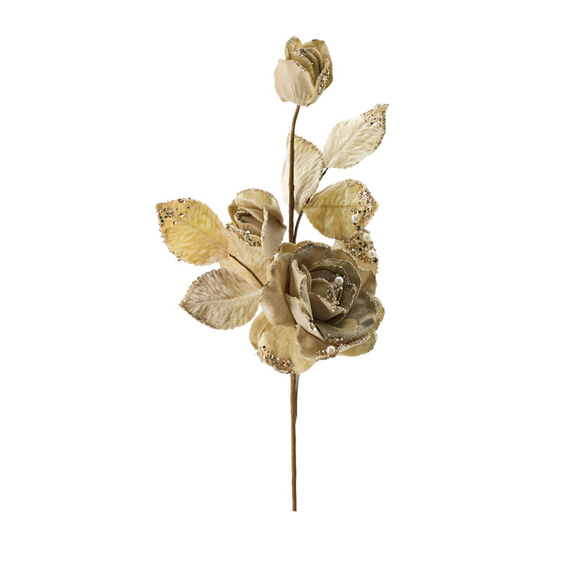 S/4 6.5X3.5X18" Cream Rose Stem