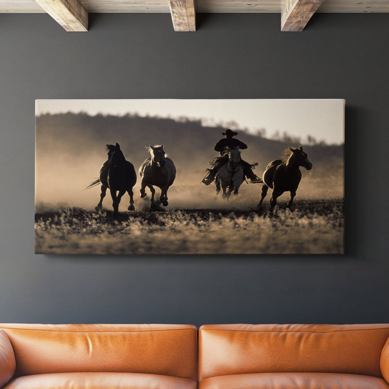 Ranchers Ride- Toile tendue avec châssis - Prêt à accrocher, H 16 po x l 32 po