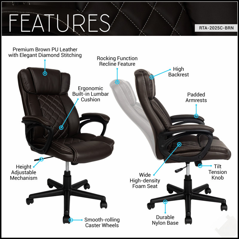 Fauteuil de direction ergonomique Techni Mobile, Brun