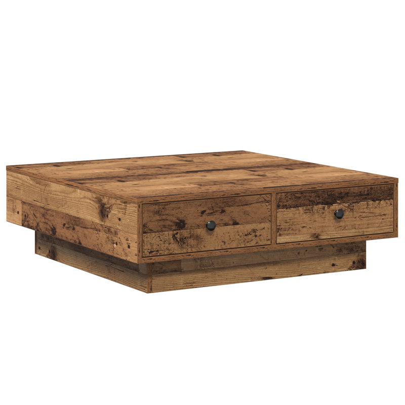 Godfred Pedestal Coffee Table, 90 x 90 x 28 cm (L x W x H), Black Oak