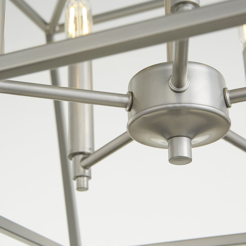 Arletta 5 - Light Dimmable Lantern Chandelier, Classic Nickel