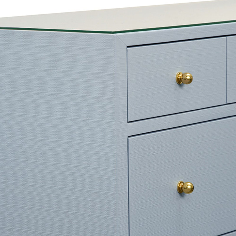 Commode sept tiroirs, Bleu