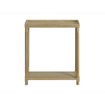 Set Of Two 24" Oak Brown Wood Rectangular End Tables With Shelf