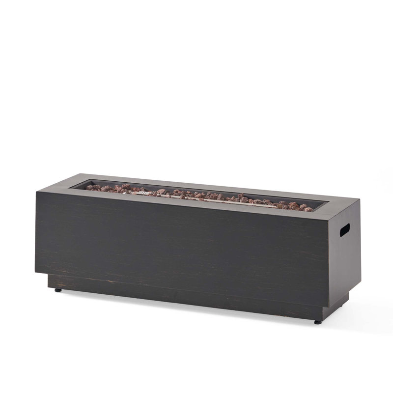 Outdoor 50,000 BTU Rectangular Iron Propane Fire Pit,Tank Cover Not Included