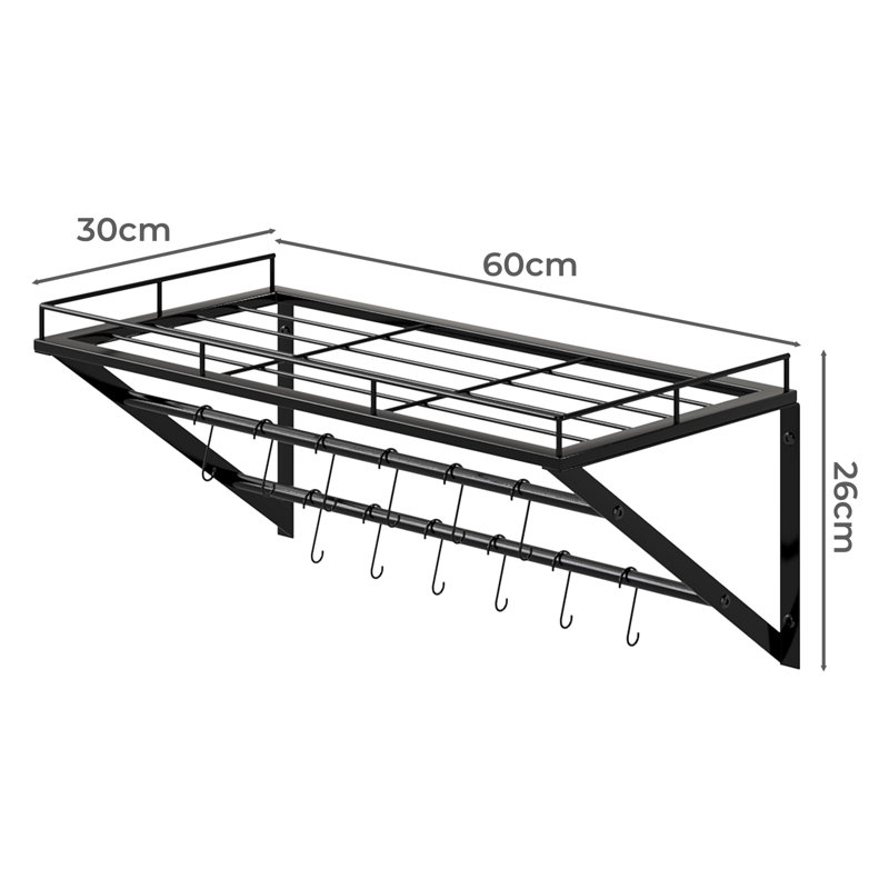 Metal Rectangle Wall Mounted Pot Rack