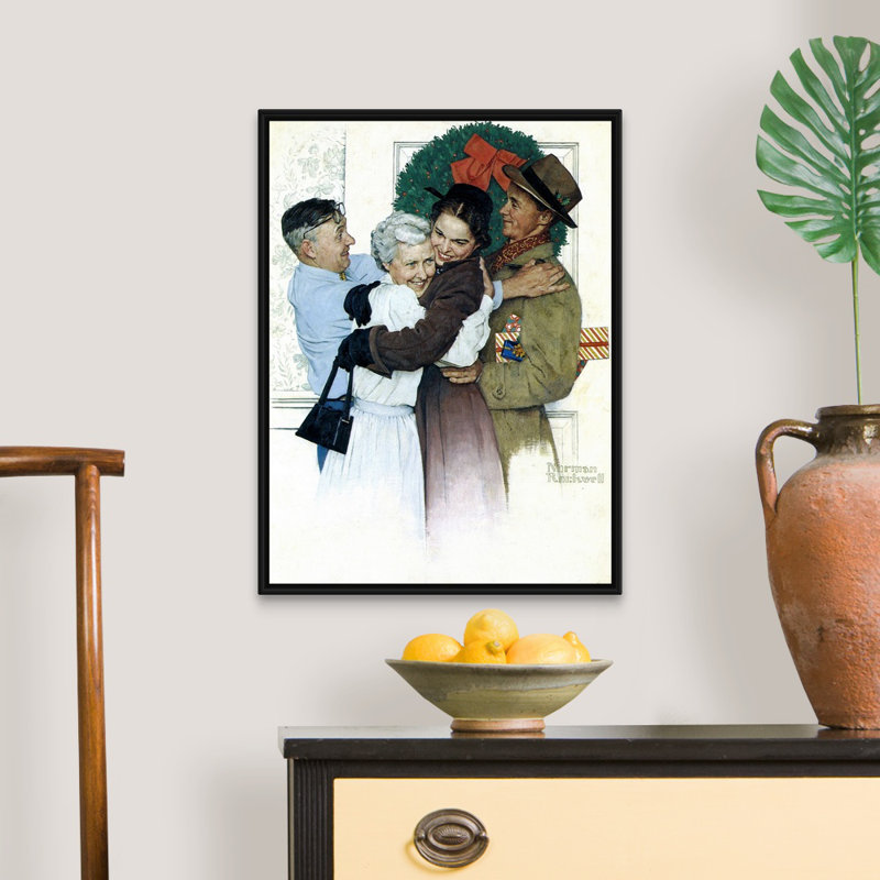 Art mural sur toile Norman Rockwell, H 26 po x l 20 po x P 1,75 po, Cadre flottant noir