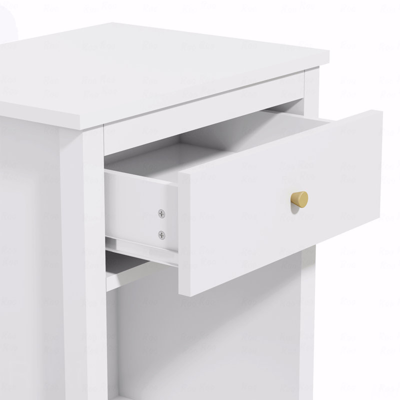  Table de chevet 1 tiroir Aldreth, table d'appoint avec tablette, table d'appoint, petite table d'appoint, table de bout moderne