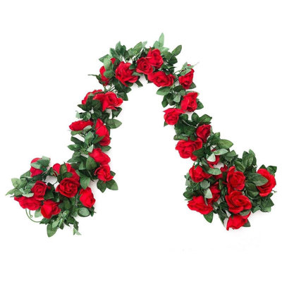 2 Pack Artificial Rose Garland Vine
