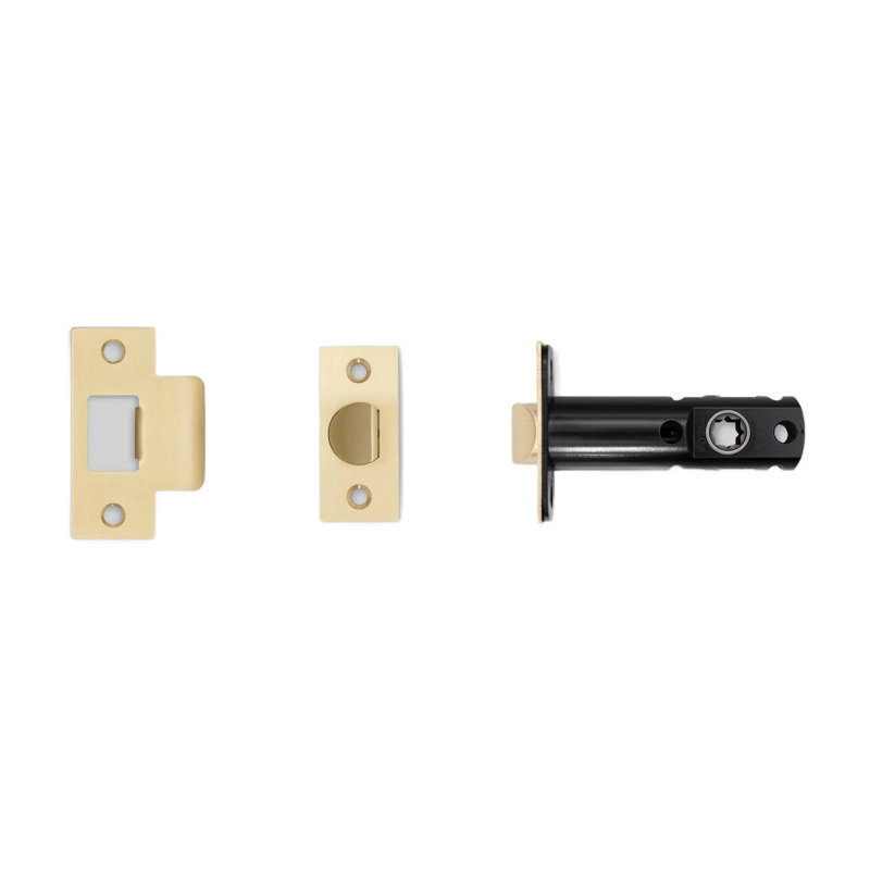 Loquet tubulaire / poignée de porte / intimité, H 2,75 po x l 1 po x P 2,75 po, Laiton / Noir