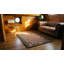 Soft Color Abstract Speckled Field Antique American Floral Border Hooked Rug