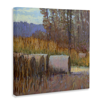 Country Hay Bales Canvas Wall Art by Carol Strock Wasson