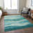 Lizabeta Machine-Washable Indoor/Outdoor Teal Rug-858284441