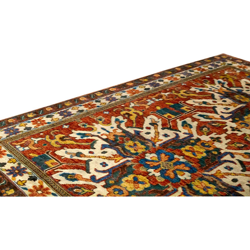 Tapis oriental en laine noué à la main orange / brun
