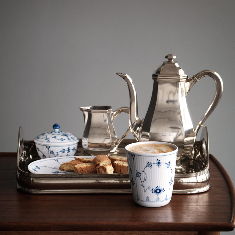 Royal Copenhagen Blue Fluted Plain 5.25 oz. Sugar Bowl with Lid