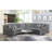 Steubenville Velvet Curved Sectional Symmetrical-518978857