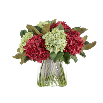Hydrangea and Magnolia Leaf Arrangement