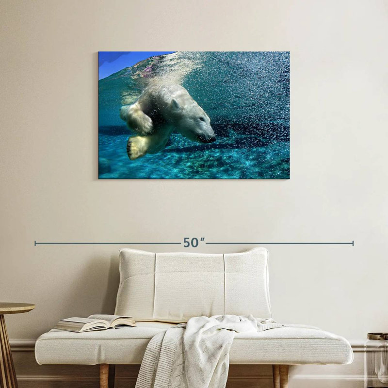 Crowle Diving Polar Bear, 24" H x 36" W