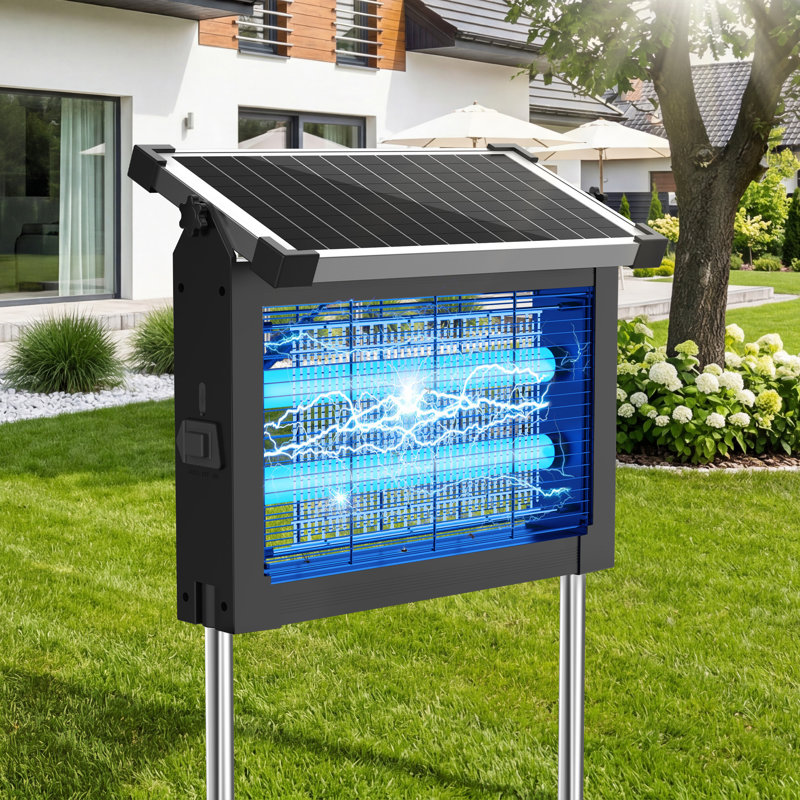 Lampe solaire d'extérieur Bug Zapper pour terrasse et jardin - Couvre jusqu'à 1 acre