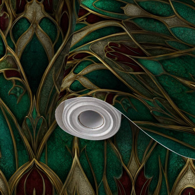 Papier auto-adhésif à peler et coller avec détails floraux dorés sans couture de luxe auto-adhésifs et amovibles 17,7 po x 118 po (45 x 300 cm)