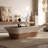 Bayat Single Solid Wood Coffee Table with Glass Top, No-Assembly Required