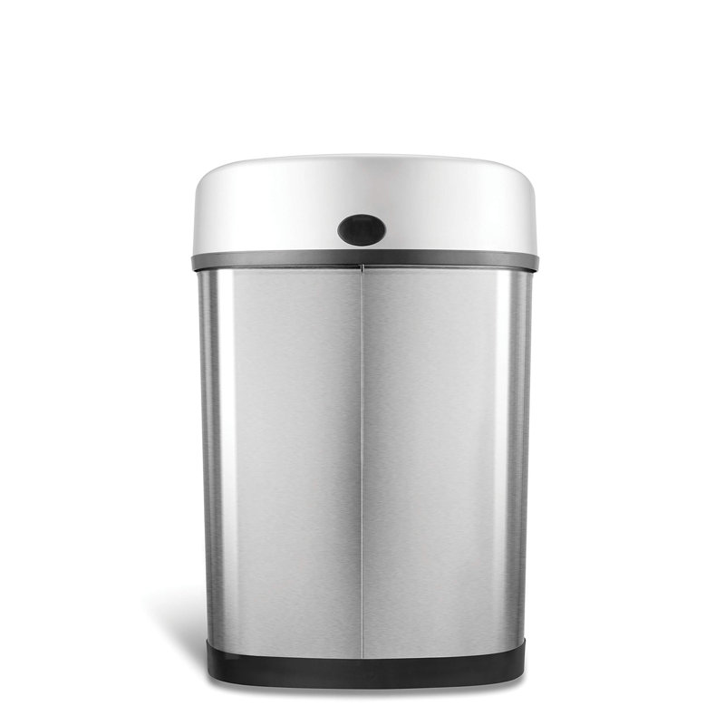11.1 Gallon Silver Stainless Steel Touchless Motion Sensor Trash Can