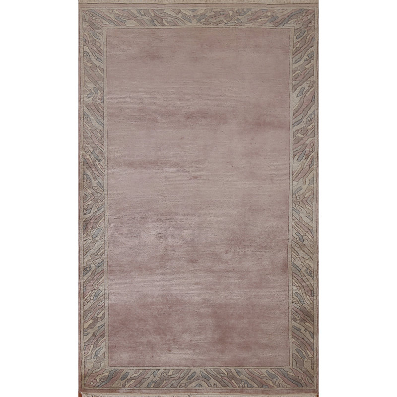 Tapis népalais oriental en laine noué à la main 3 pi x 4 pi 10 po