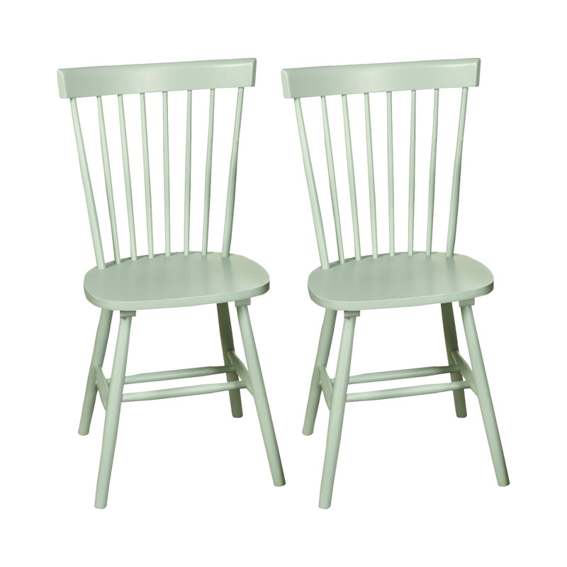 Aulii Solid Wood Side Chair, Mint