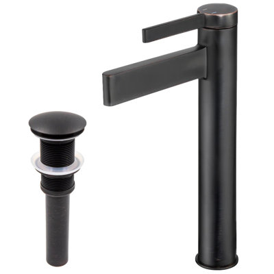 Single-Hole Single-handle Bathroom Faucet with Drain Assembly