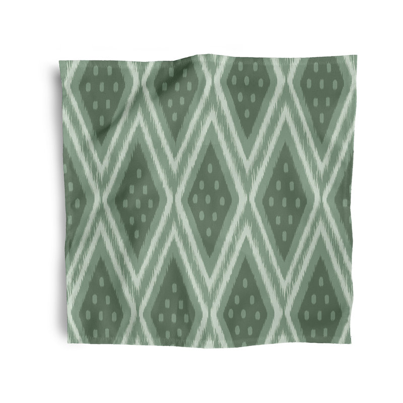 Seaberg Polyester Ikat Square Napkin, Green