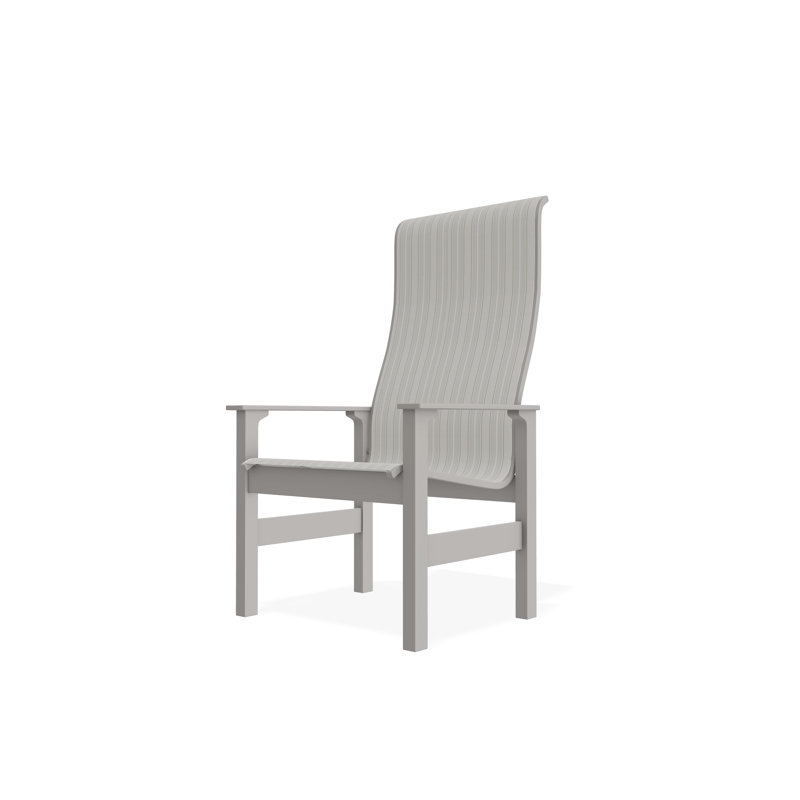Leeward Sling Marine Grade Polymer Supreme Arm Chair, Harbor, Warm Gray